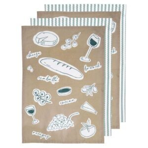 33735/02 A Long Lunch Taupe 4pk Kitchen Towel Ladelle